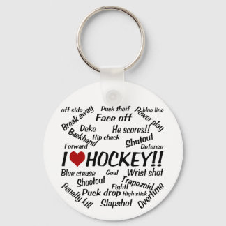 Porte-clés J'adore le hockey