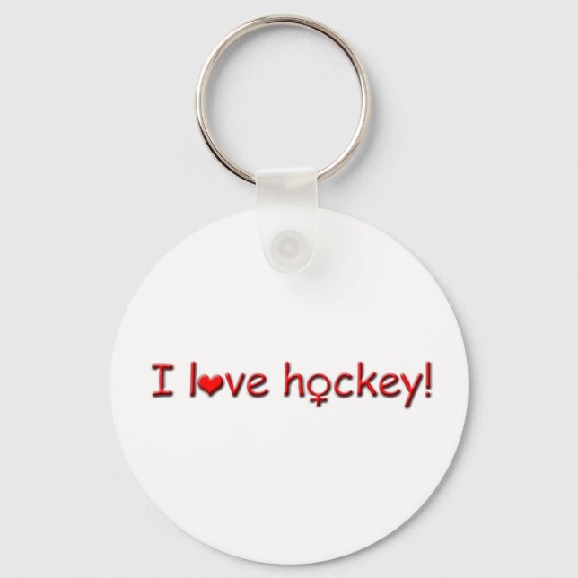 Porte-clés J'adore le hockey ! - Femme (Recto)