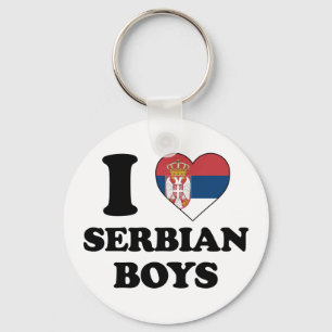 Porte-clés J'adore les garçons serbes