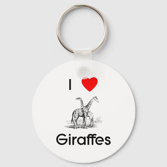 Porte-clés J'adore les girafes Porte - clé (Recto)