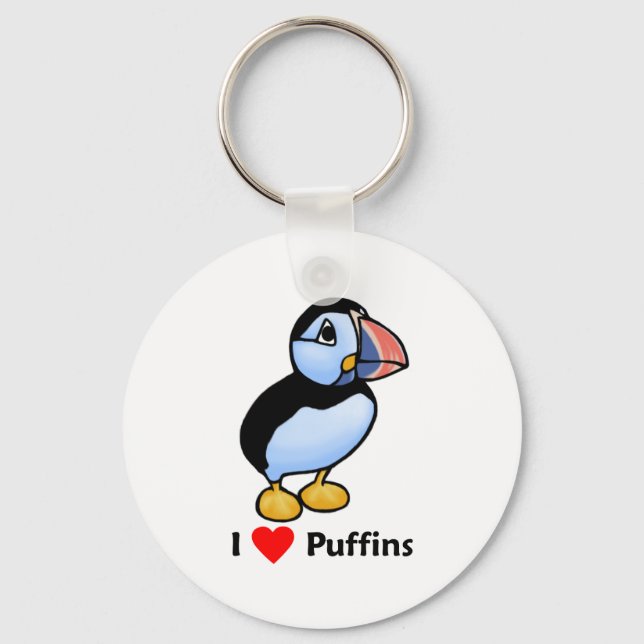 Porte-clés J'adore les Puffins (Recto)