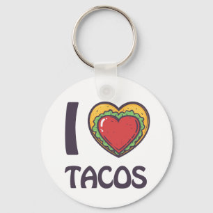 Porte-clés J'adore les tacos