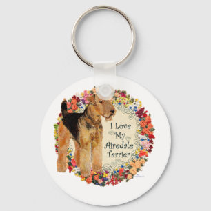 Porte-clés J'adore mon Airedale