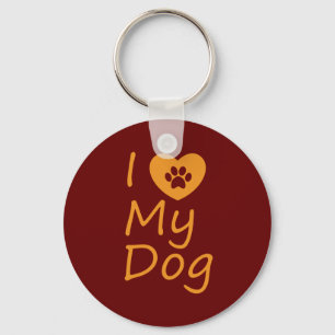 Porte-clés J'adore mon chien   AMOUREUX DES CHIENS