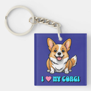 Porte-clés J'adore mon Corgi