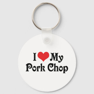 Porte-clés J'adore mon côtelette de porc