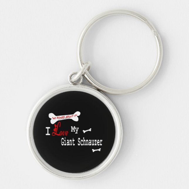 Porte-clés J'adore mon géant SCHNAUZER (Devant)