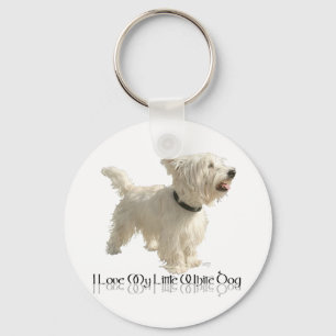 Porte-clés J'adore mon petit chien blanc - Westie