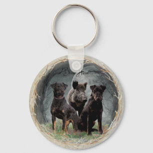 Porte-clés Jagdterrier, brave affiche de tapisserie cardiaque