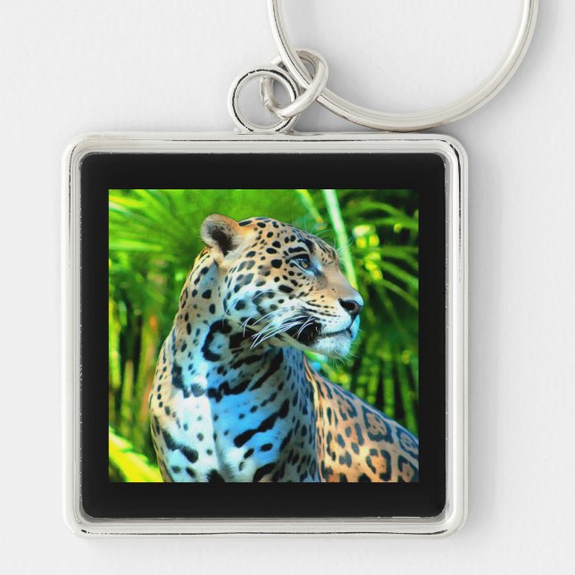Porte-clés Jaguar Parmi les arbres Carrelage céramique (Devant)