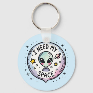 Porte-clés J'ai Besoin De Mon Espace Alien Mignon