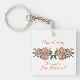 Porte-clés J'ai de la chance parce que je suis béni Citation 