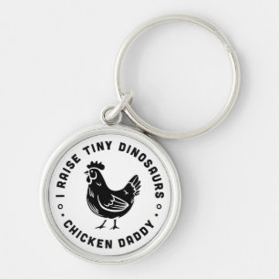 Porte-clés J'ai élevé de minuscules dinosaures poulets papa d