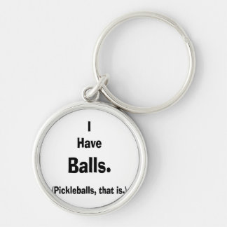 Porte-clés j'ai le texte noir de pickleballs de boules