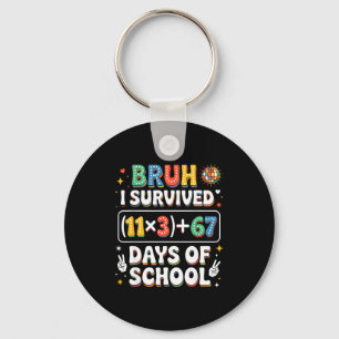 Porte-clés J'ai survécu 100 jours d'école Bruh Groovy équatio