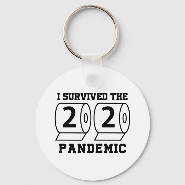 Porte-clés J'ai survécu 2020 Pandemic Toilet Paper drôle (Recto)