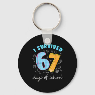 Porte-clés J'ai survécu 67 jours d'école 67 Mème Science Ense