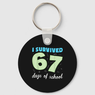 Porte-clés J'ai survécu 67 jours d'école drôle mème étudiant