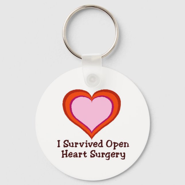 Porte-clés J'ai survécu à la chirurgie cardiaque ouverte (Recto)