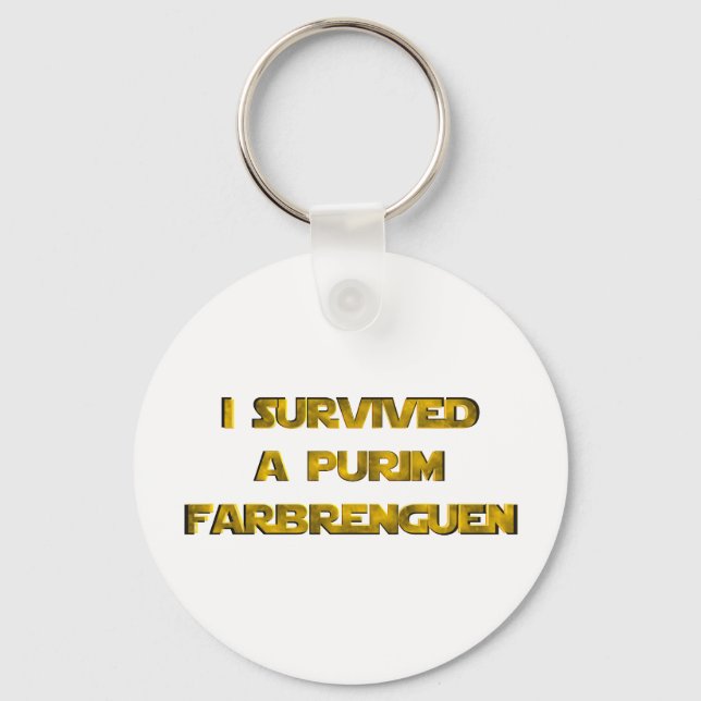 Porte-clés J'ai survécu à un Purim Farbrenguen (Recto)
