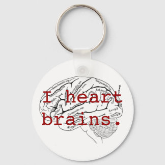 Porte-clés J'ai un cerveau cardiaque.