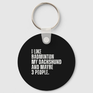 Porte-clés J'aime Amateur de Badminton Propriétaire de Chien 