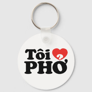 Porte-clés J'aime (Amour) Pho (Tôi ❤ PHỞ) Langue Vietnamienne
