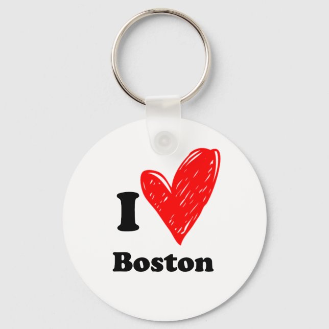 Porte-clés J'aime Boston (Recto)