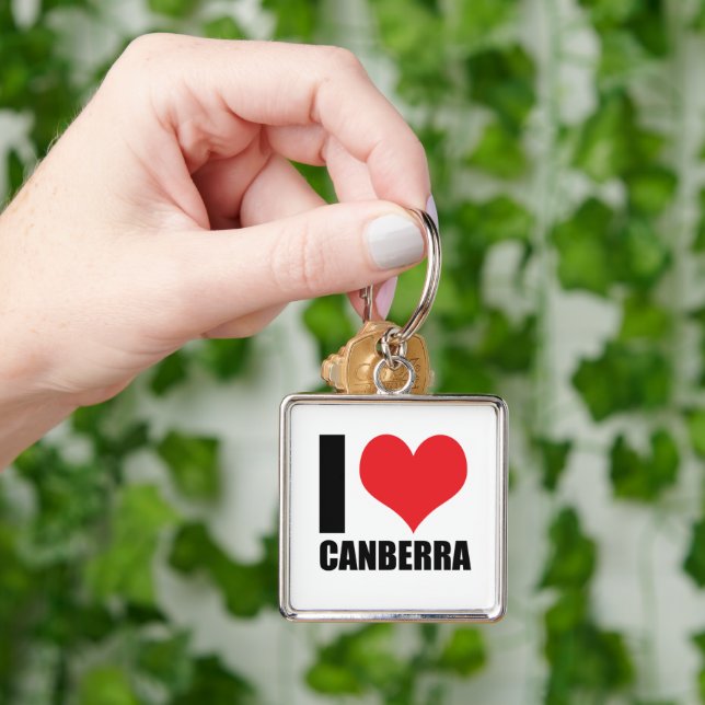 Porte-clés J'aime Canberra (main)