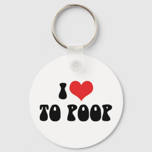 Porte-clés J'aime cœur à faire caca - Fibre de salle de bain 