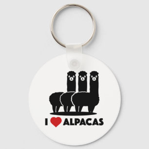 Porte-clés J'aime des alpaga