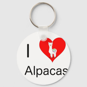 Porte-clés J'aime des alpaga