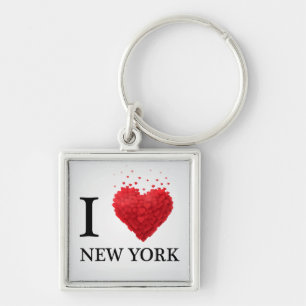 Porte-clés J'aime des coeurs de New York
