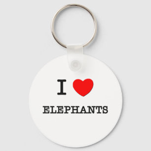 Porte-clés J'aime des ÉLÉPHANTS