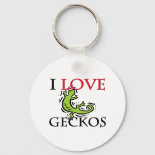 Porte-clés J'aime des Geckos