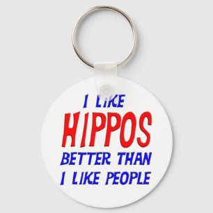 Porte-clés J'aime des hippopotames meilleurs que j'aime le