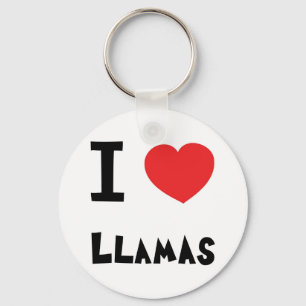 Porte-clés J'aime des lamas