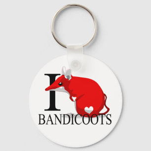 Porte-clés J'aime des porte - clés de Bandicoots