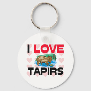 Porte-clés J'aime des tapirs