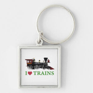 Porte-clés J'aime des trains