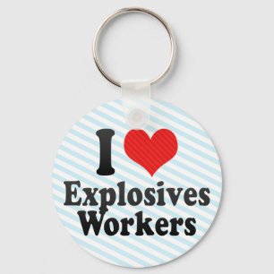Porte-clés J'aime des travailleurs d'explosifs