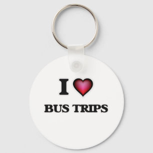 Porte-clés J'aime des voyages d'autobus