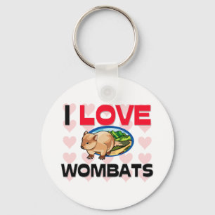 Porte-clés J'aime des wombats
