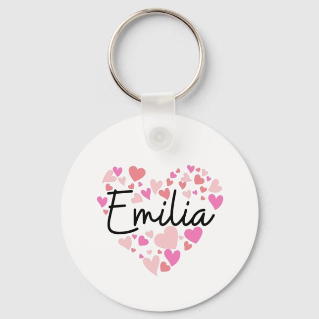 Porte-clés J'aime Emilia (Recto)