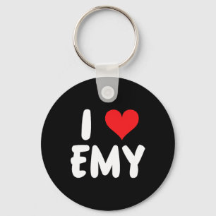 Porte-clés J'Aime Emy - Cœur - Nom
