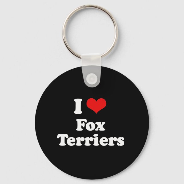 Porte-clés J'aime Fox Terriers (Recto)
