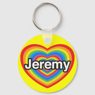 Porte-clés J'aime Jeremy. Je t'aime Jeremy. Cœur