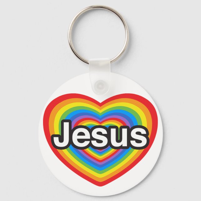Porte-clés J'aime Jésus. Je t'aime Jésus. Cœur (Recto)