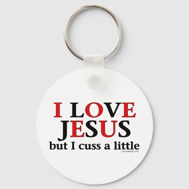 Porte-clés J'aime Jésus [mais j'ai un petit Humour] (Recto)