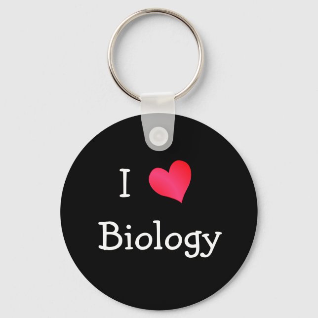 Porte-clés J'aime la biologie (Recto)